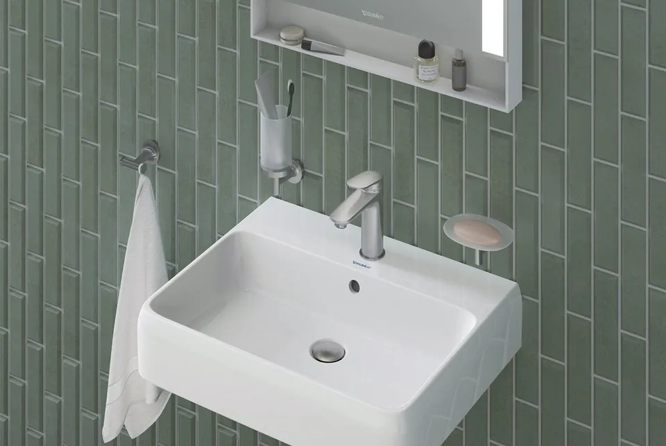 Стакан підвісний STARCK T Stainless steel Brushed, скло White Matt (0099317000) — фото 2