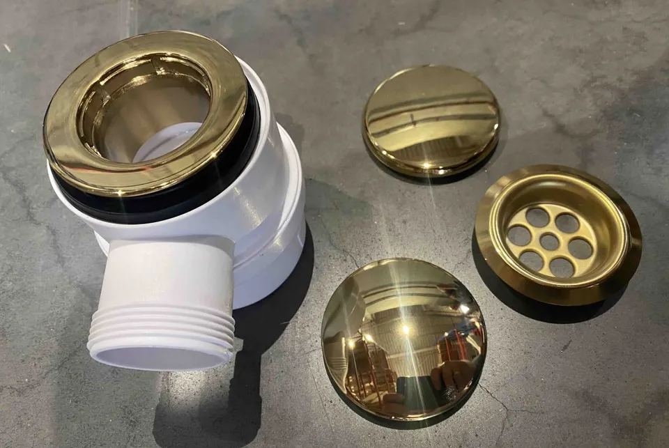 Сифон для ванни/піддона "клік-клак" з отвором 40/50 HC2600CL-GOLD-PVD золото — фото 2