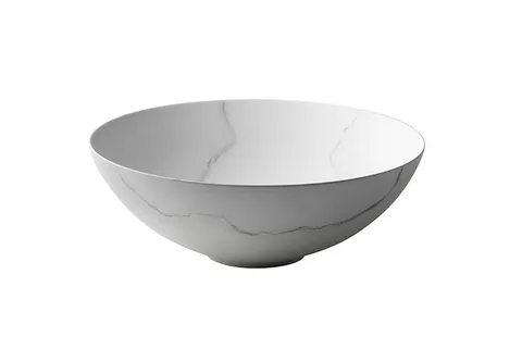 SLENDER, Умивальник на стільницю 40см без переливу, донний клапан, carrara marble (100352946)