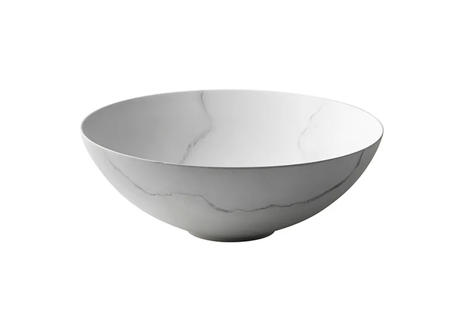 SLENDER, Умивальник на стільницю 40см без переливу, донний клапан, carrara marble (100352946)