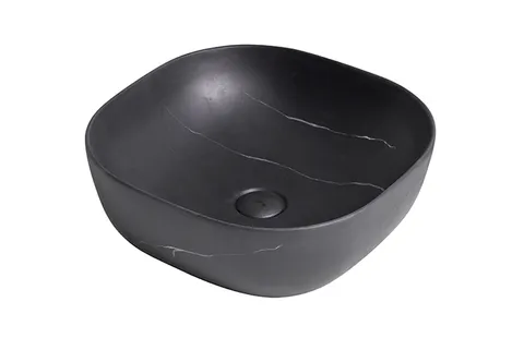 SLENDER, Умивальник на стільницю 41x41 см без переливу, донний клапан, marquina stone (100352953)