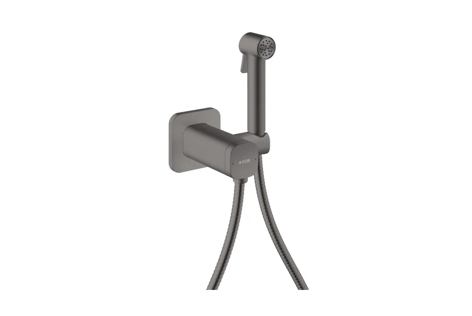 Комплект гігієнічного душу AXOR E на змішану воду, Brushed Black Chrome (29243340)