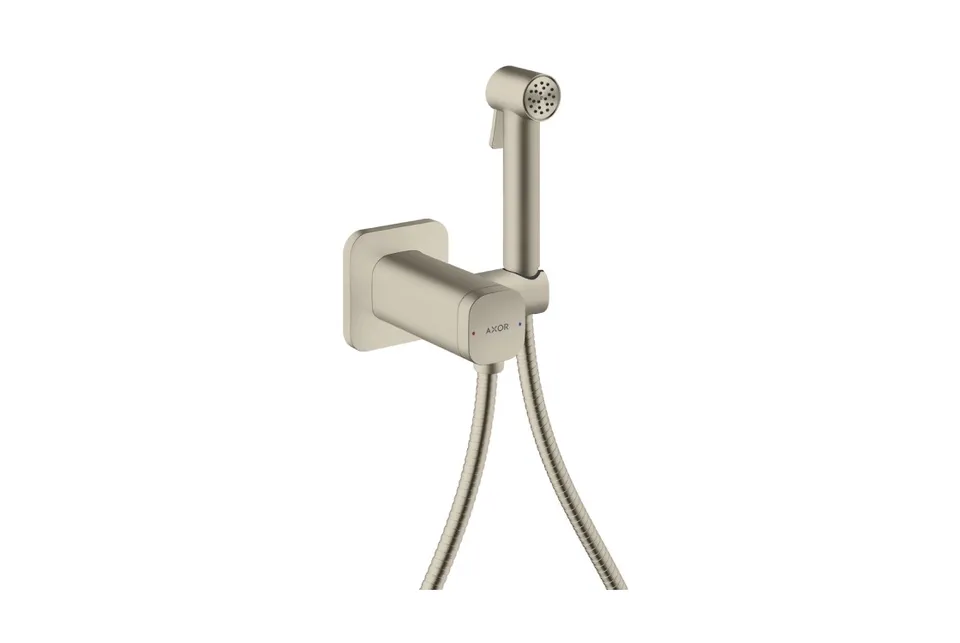 Комплект гігієнічного душу AXOR E на змішану воду, Brushed Nickel (29243820)