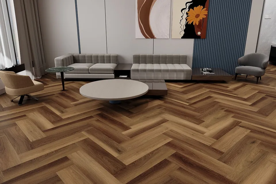 Вінілова підлога SPC Aruba Drift Herringbone Line 60x12,5 (5/0.5mm+1mm) BlissGround — фото 3
