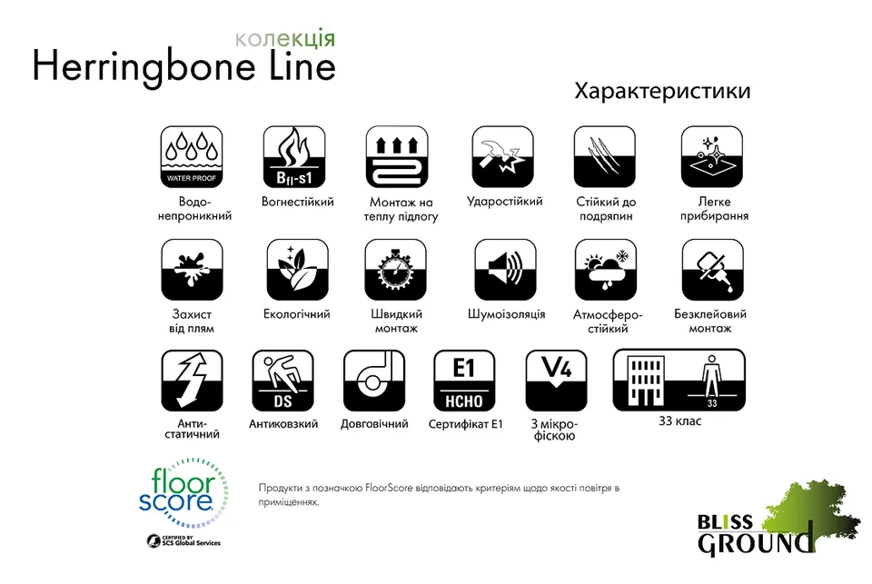 Вінілова підлога SPC Bora Bora Herringbone Line 60x12,5 (5/0.5mm+1mm) BlissGround — фото 4