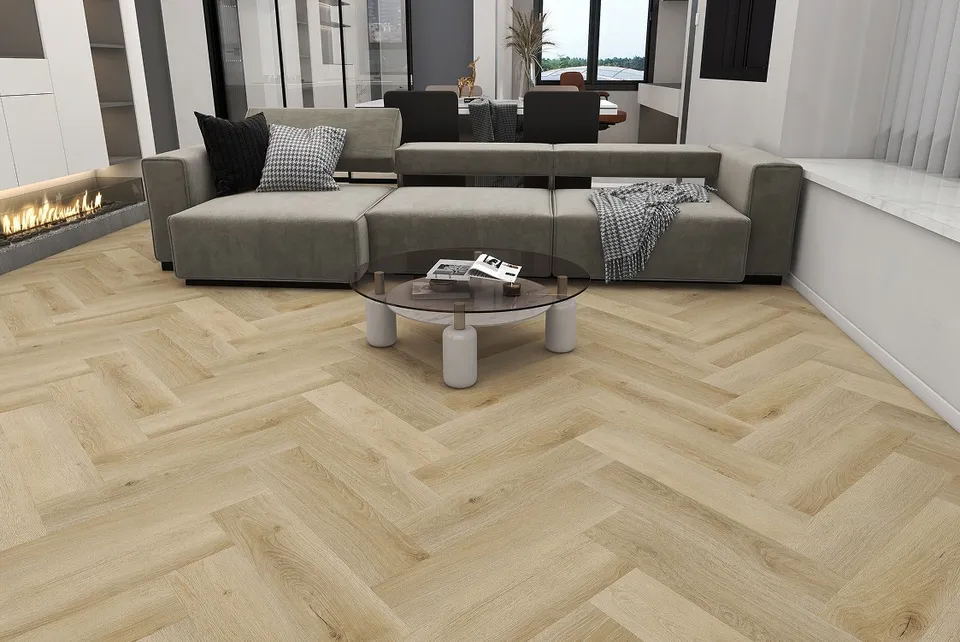 Вінілова підлога SPC Tulum Wave Herringbone Line 60x12,5 (5/0.5mm+1mm) BlissGround — фото 3