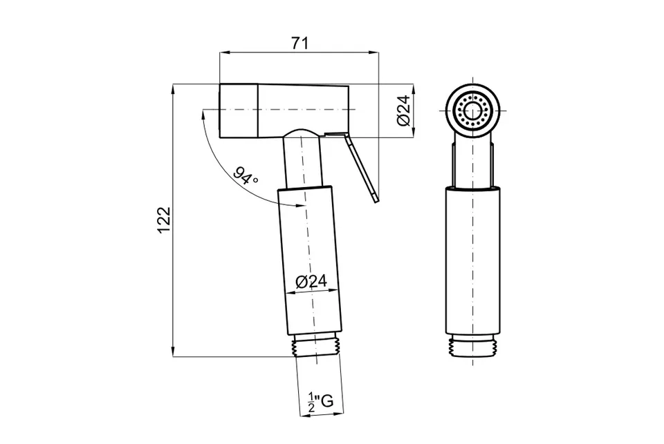 ROUND INOX, Лійка гігієнічного душу, brushed stainless steel (100311337) — фото 3