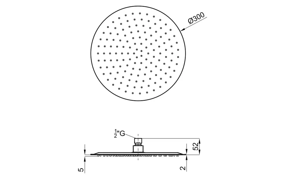 ROUND INOX, Верхній душ Rondo d30 см, з кульовим з'єднанням, brushed stainless steel (100281143) — фото 4