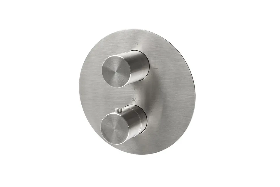 ROUND INOX, Зовнішня частина термостатичного змішувача Smartbox, brushed stainless steel (100343437)