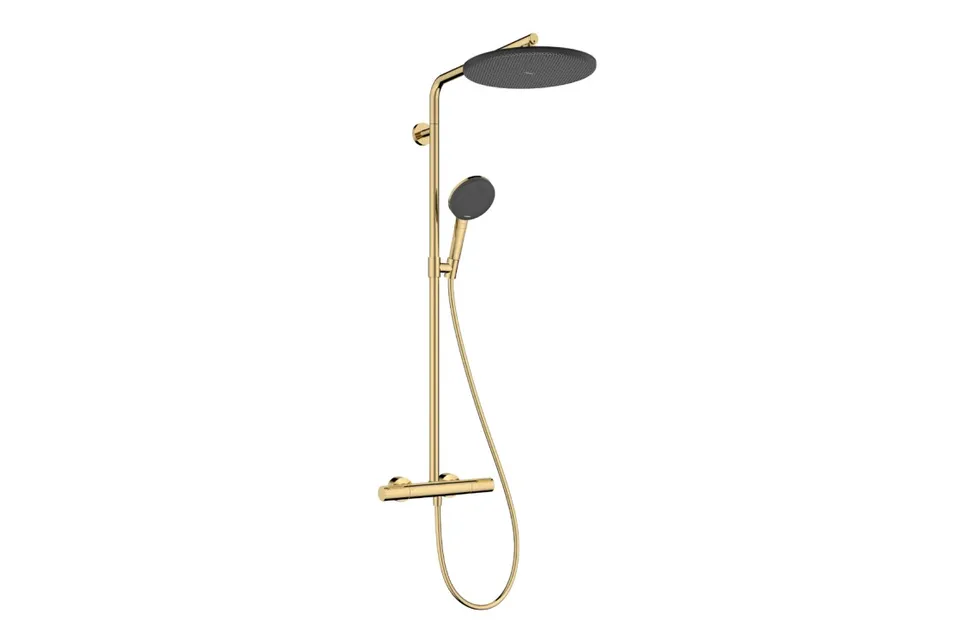 Душова система Raindance Alive S Puro 300 1jet з Ecostat Element, Polished Gold Optic (24592990)