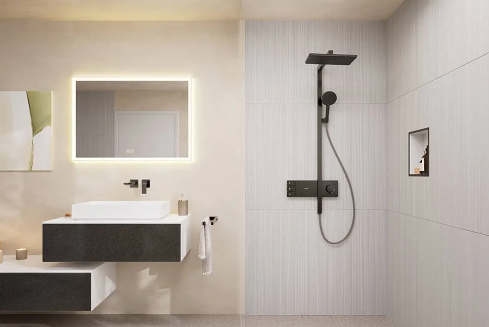 Душова система Raindance Alive Q 340/210 2jet EcoSmart ShowerSelect Comfort, Brushed Black Chrome (24591340) — фото 2