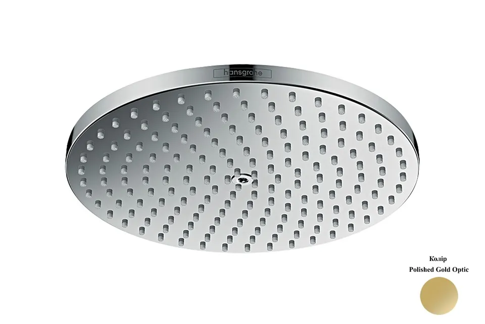 Верхній душ Raindance S 240 Showerpipe PowderRain EcoSmart+ 1jet, Polished Gold Optic (28821990)