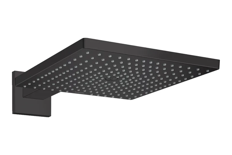 Верхній душ Raindance Select E 300 1jet Air з тримачем 390 мм, EcoSmart 9 l/min Matt Black (26239670)