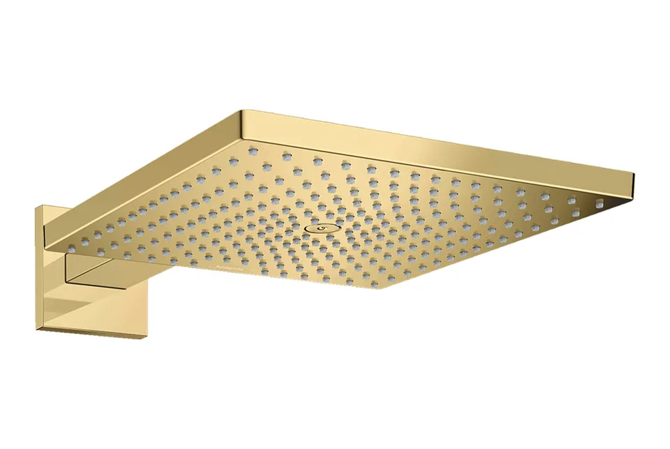 Верхній душ Raindance Select E 300 1jet Air з тримачем 390 мм, EcoSmart 9 l/min Polished Gold Optic (26239990)
