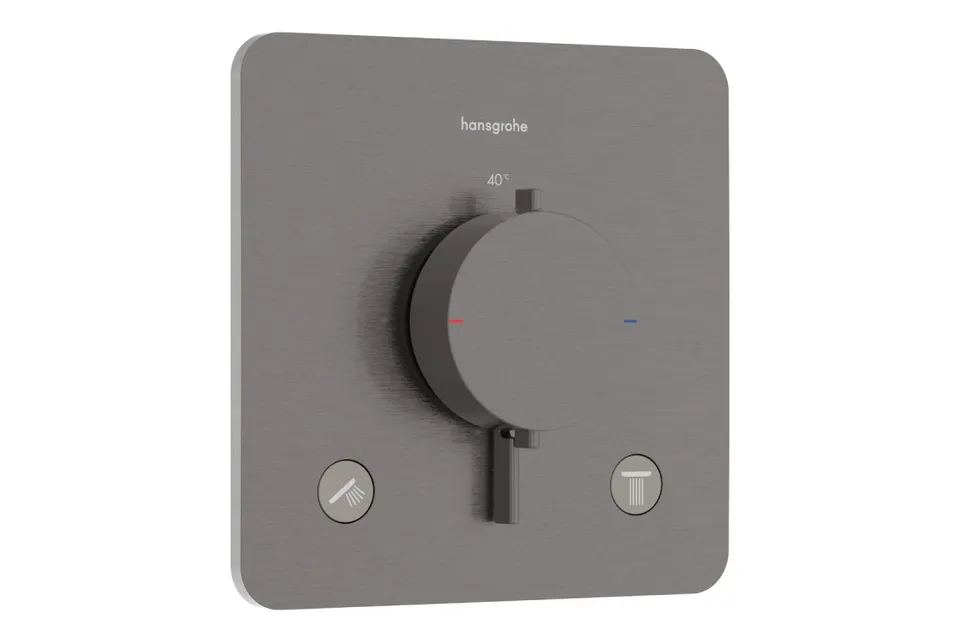 Термостат прихованого монтажу Ecostat Comfort Q на 2 функції, Brushed Black Chrome (33713340)