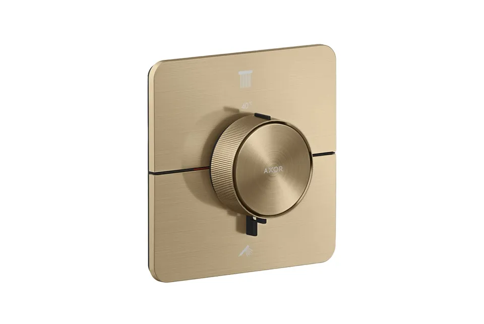 Термостат прихованого монтажу AXOR ShowerSelect ID Softsquare на 2 функції, Brushed Brass (36754950)
