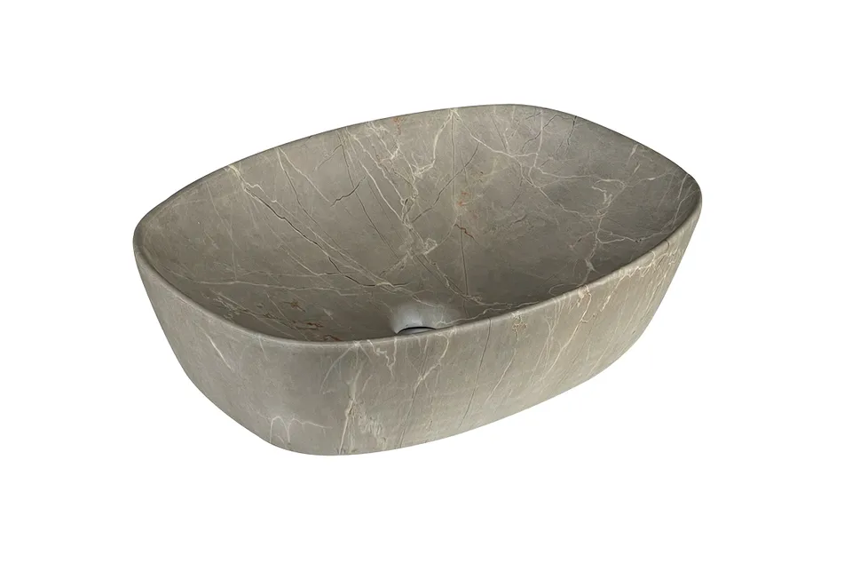 ISLA Умивальник накладний без отвору під змішувач 50,5x39x13,5, matt brown stone