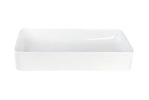 PERAS Умивальник накладний без отвору під змішувач 61x36x11, glossy white