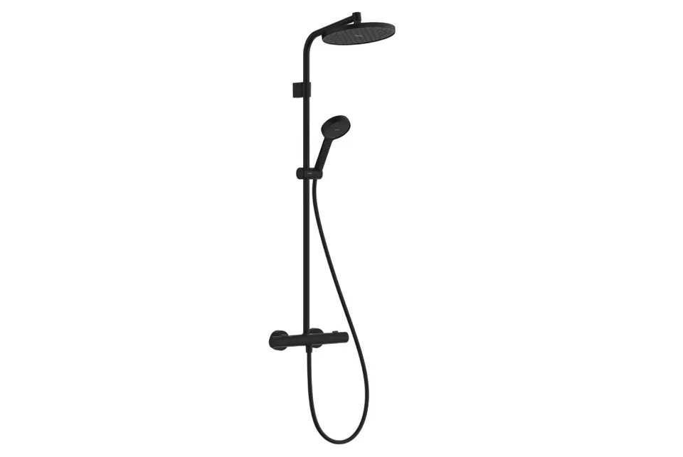 Душова система Activera S 240 1jet EcoSmart Ecostat Fine Varia, Matt Black (28078670)