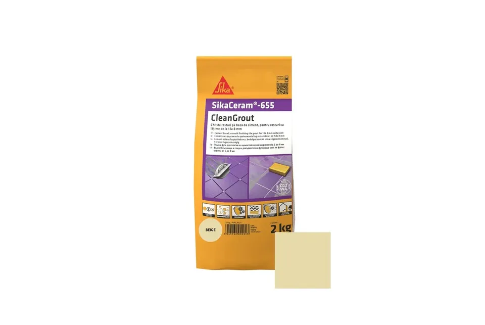 Затирка для плитки 1-8мм SikaCeram-655 CleanGrout beige/10x2KG