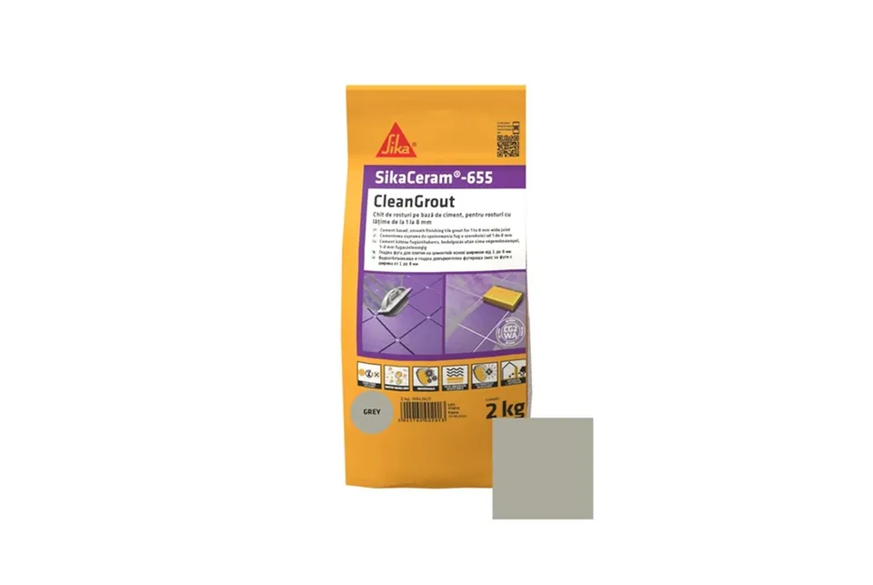 Затирка для плитки 1-8мм SikaCeram-655 CleanGrout grey/10x2KG
