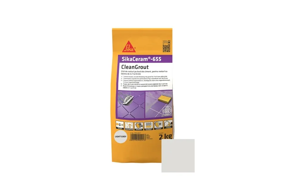 Затирка для плитки 1-8мм SikaCeram-655 CleanGrout light grey/10x2KG