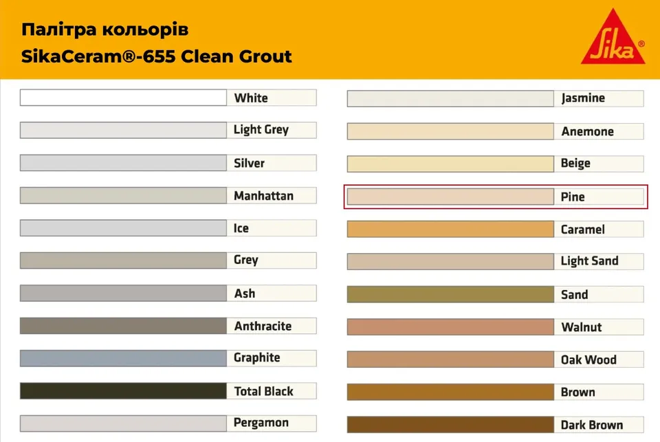 Затирка для плитки 1-8мм SikaCeram-655 CleanGrout pine/10x2KG — фото 2