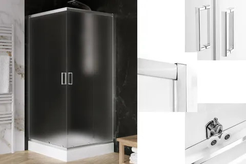 Душова кабіна квадратна SUVIA 2D 90x90х190 скло satin ACTIVE SHIELD 5мм