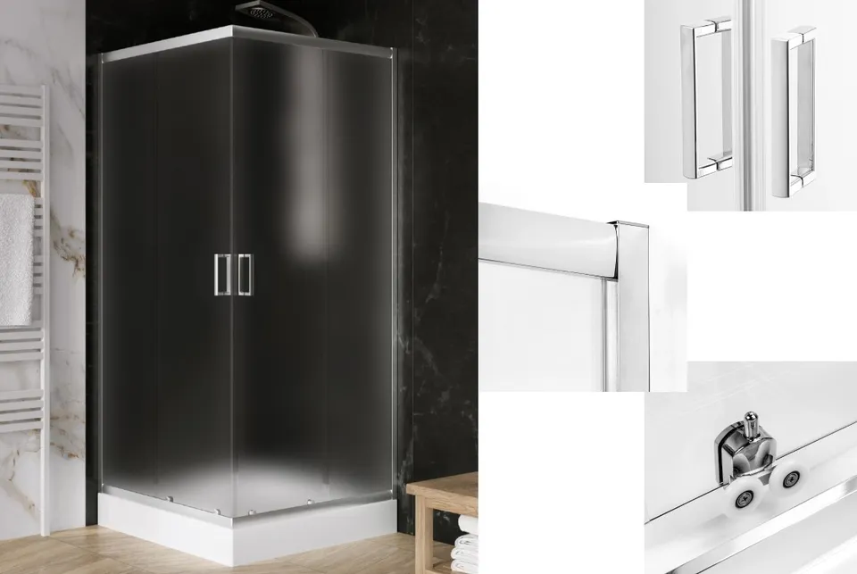 Душова кабіна квадратна SUVIA 2D 90x90х190 скло satin ACTIVE SHIELD 5мм