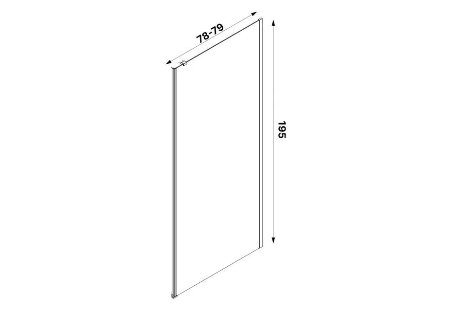 Бокова стінка до кабіни KALIBRA 80x195 скло clear ACTIVE SHIELD 6мм — фото 3