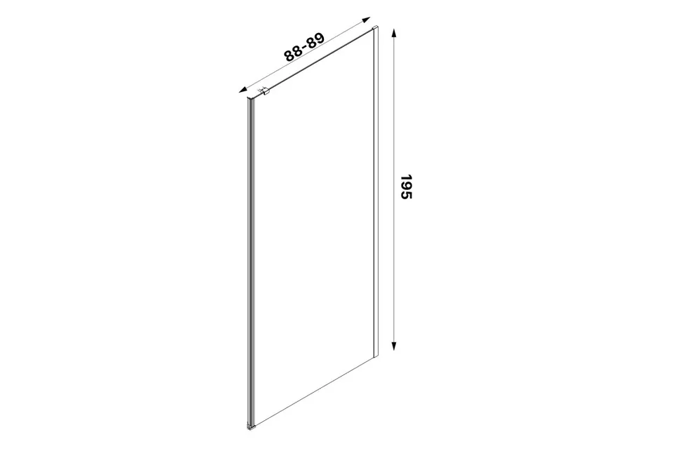 Бокова стінка до кабіни KALIBRA 90x195 скло clear ACTIVE SHIELD 6мм — фото 3