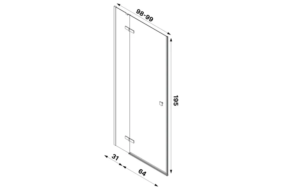 Душові двері KALIBRA 100x195 скло clear ACTIVE SHIELD 6мм — фото 4