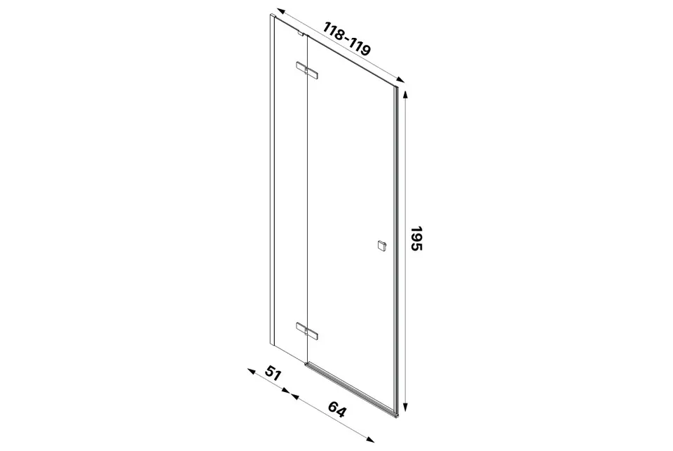 Душові двері KALIBRA 120x195 скло clear ACTIVE SHIELD 6мм — фото 4