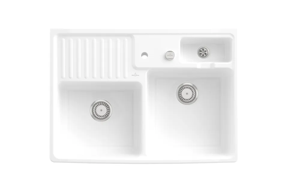Сифон з переливом POP-UP для керамічної мийки на дві чаші Double-Bowl Sink (82321000) — фото 2