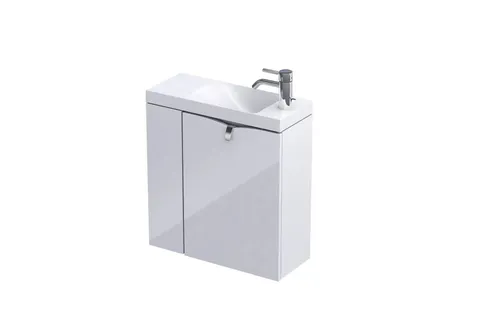 Тумба з умивальником SIENA 55 см, дві дверки, білий глянець, ліва 189227