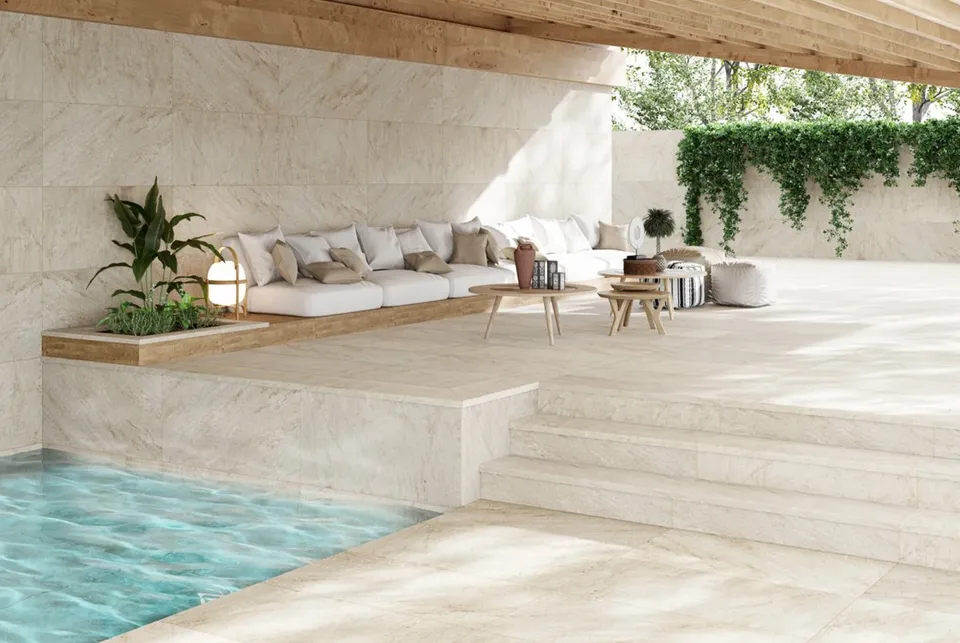 BEIGE STONE SQUARE STAIR TREAD 120х31.7 (сходинка) — фото 2