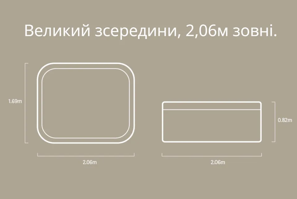 Спа-басейн NEON Gypsum/Chocolate 206х169х82 h (сходи,підіймач-кришка) — фото 3