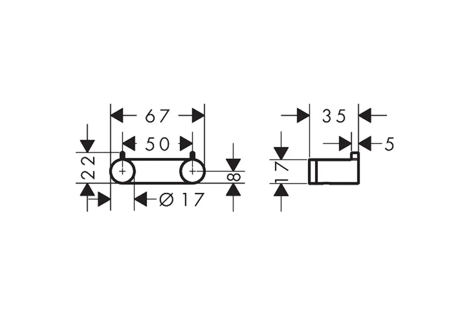 AddStoris S Гачок подвійний 3.5х1.7x6.7 см, Chrome (41785000) — фото 3