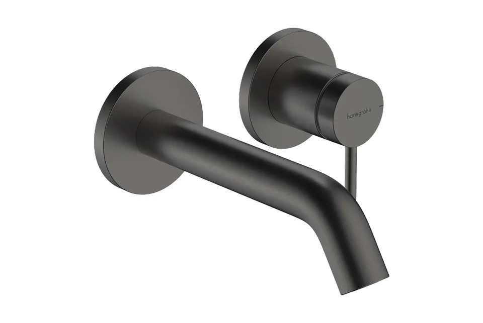 Змішувач Tecturis S 165 для умивальника зі стіни, Brushed Black Chrome (73350340)