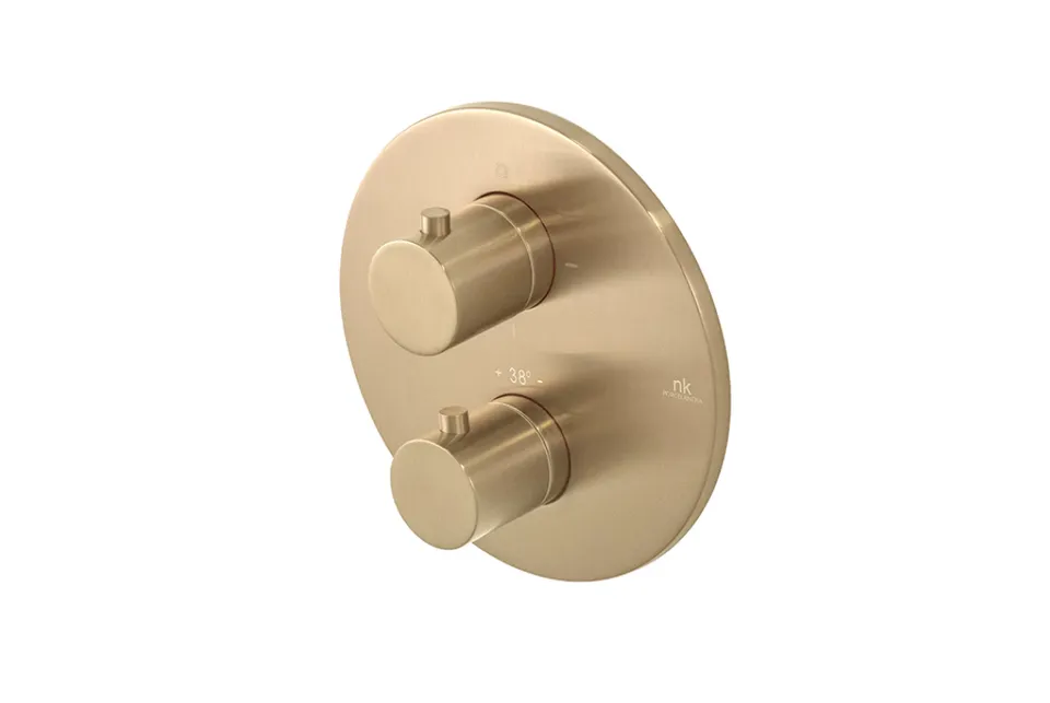 Зовн. частина термостат. змішувача RONDO ванна/душ smart box slim, brushed brass (100367912)