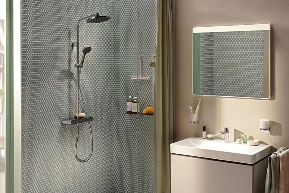 Душова система Activera S Showerpipe 240 1jet EcoSmart ShowerTablet Select 360, Chrome (28638000) — фото 3