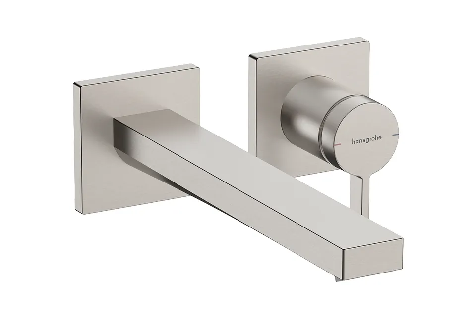 Змішувач Tecturis E 225 для умивальника зі стіни, Stainless Steel Optic (73051800)