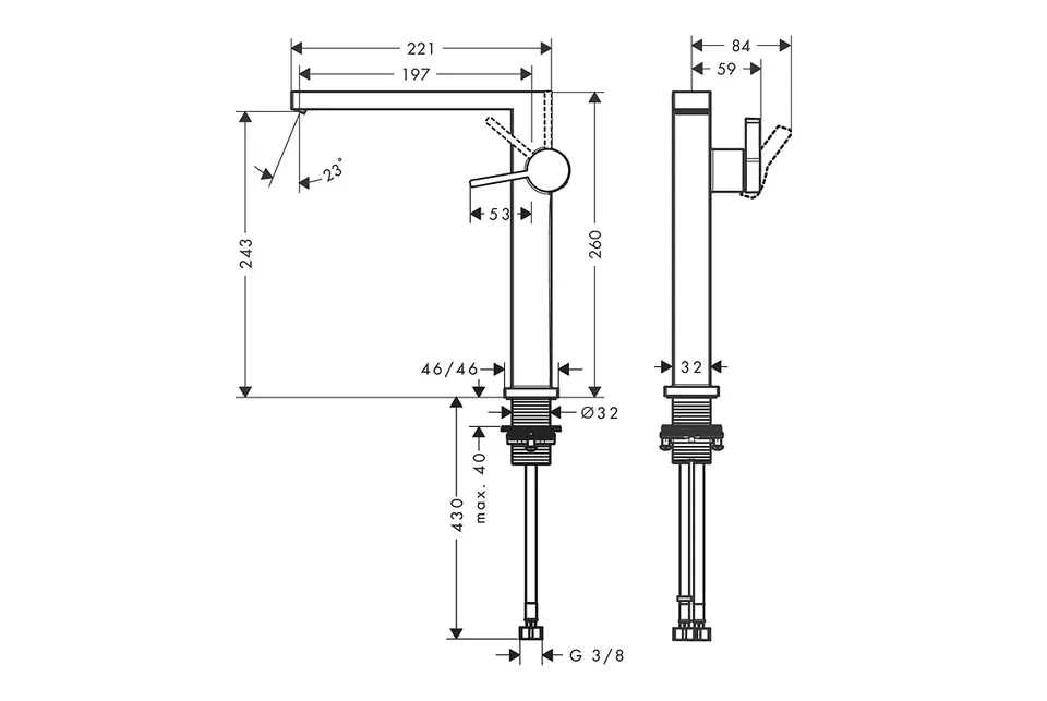 Змішувач Tecturis E 240 Fine CoolStart для умивальника з д/к Push-Open, Stainless Steel Optic (73073800) — фото 2