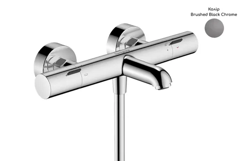 Змішувач з термостатом для ванни Ecostat Fine, Brushed Black Chrome (13325340)