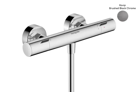 Змішувач з термостатом для душу Ecostat Fine, Brushed Black Chrome (13324340)