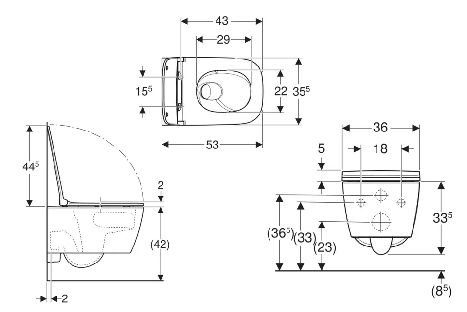Унітаз підвісний SMYLE + сидіння дюропластове s/c sandwich (503.171.00.1) — фото 2