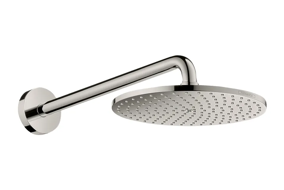 Верхній душ Raindance S 240 Showerpipe PowderRain 1jetP з тримачем, Stainless Steel Optic (27607800)