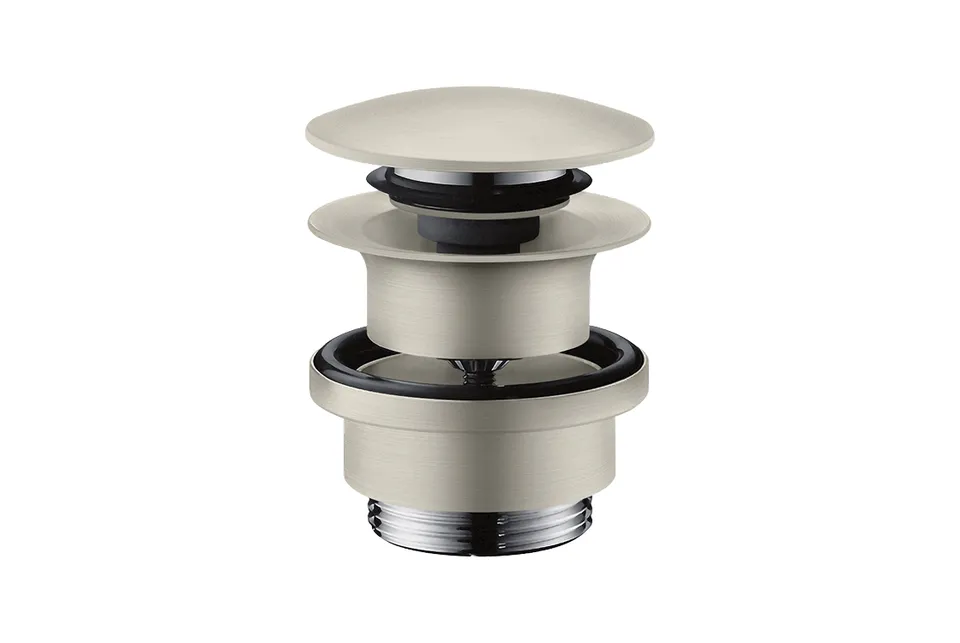 Донний клапан для умивальників з переливом AXOR push-open, Stainless Steel Optic (51300800)