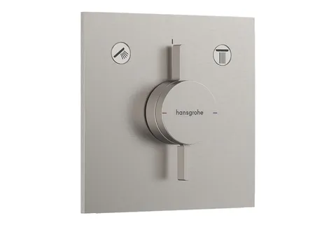 Змішувач прихованого монтажу DuoTurn E на 2 функції, Stainless Steel Optic (75417800)
