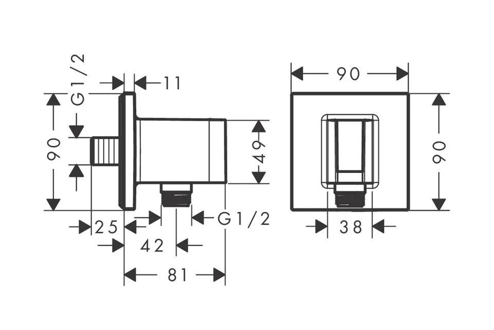Шлангове під'єднання FixFit Porter E з тримачем, Stainless Steel Optic (26889800) — фото 2